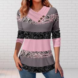 Chemisier à manches longues pour femmes, chemise colorée, bouton décoratif, impression 3d, doux, grande taille, pull mi-long, automne printemps, haut croisé