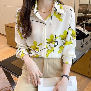 Blouses voor vrouwen lange mouw shirts voor vrouwen satijnen blouse Koreaanse stijl basistops kantoor dame werk blusa feminina chemises