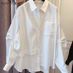 Dames Blouses Shirts met lange mouwen Dames Unisex Baggy S-3XL Gesplitst Temper Street chic Persoonlijk Minimalistisch College Designer Camisas Amerikaans