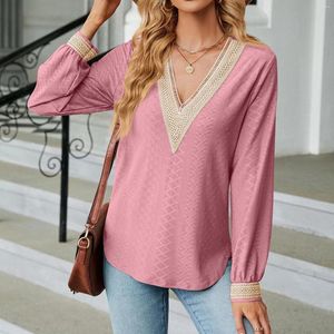 Blouses pour femmes T-shirt à manches longues Mode V Femmes Tops pour l'été 3x Vêtements d'entraînement Petite Tuniques