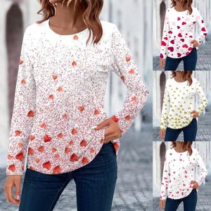 Blouses pour femmes à manches longues rondes 4x hauts pour femmes chemises 1x exercice