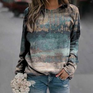 Women's Blouses Long Women's Crewneck Casual Loose Sleeve Thermal Com T-Shirts Print Sweatshirts Blouse Blusas Elegantes de Mujer 2023