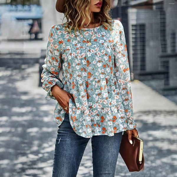 Blusas de mujer Camisa suelta con botones Camisa de béisbol de manga larga para mujer Camisas florales casuales que brillan en la oscuridad Mujeres