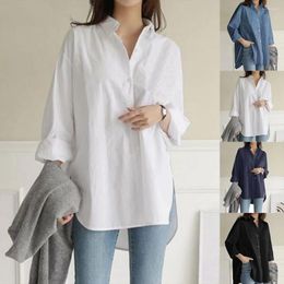 Frauen Blusen M-5XL Koreanischen Stil Für Frauen Mode 2023 Lange Ärmel Einfarbig Tops Lose Hemd Plus Größen Casual weibliche Kleiden