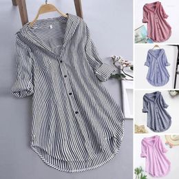 Blouses pour femmes M à 4XL femmes haut col en V ample ajusté femme chemise de base élégant ajustement décontracté dames chemisier usage quotidien