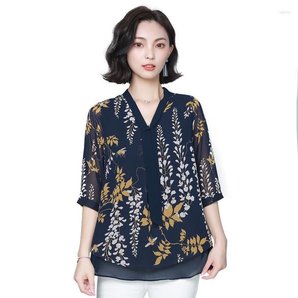 Chemisiers pour femmes Mama Gift Cloth Summer Woman Shirt Casual Chiffon Plus Size Blouse