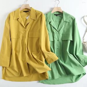 Women's Blouses Maxdutti en linnen shirt solide casual blouse vrouwen indie folk vintage vriendje vrachtvakken losse katoenen tops