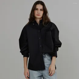 Blusas para mujeres n0 thing wri en Black Loose Women 2024 Spring Design Sense Nicho de blusa retro y2k tops streetwear