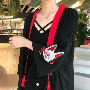 Dames blouses neplooe Japanese kimono zomer borduurwerk vrouwen Harajuku Cardigan losse shirt tops casual vrouwelijke Tassel Kimonos outswear 35713