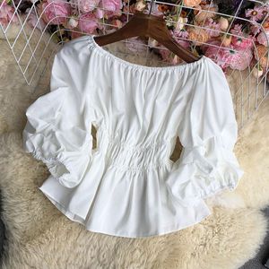 Blusas De Mujer, Top con hombros descubiertos, cultivo coreano, Kimono para Mujer, Tops para Mujer, camisa blanca, Blusas rosadas, Blusas De Mujer De Moda 2023, ropa De Moda