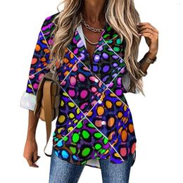 Blusas de mujer con estampado de almazuela, blusa holgada, colorida, informal, de gran tamaño, camisa Vintage de manga larga para mujer, ropa gráfica de primavera