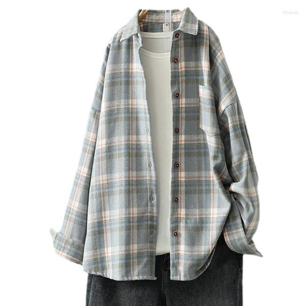 Blouses pour femmes Plaid grincement de laine