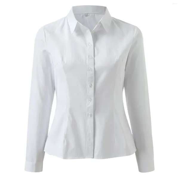 Blouses pour femmes Plus la taille 5XL Chemises élégantes pour femmes Chemises à manches longues boutonnées Chemise blanche Blouse Office Lady Business Work Tops Blusas