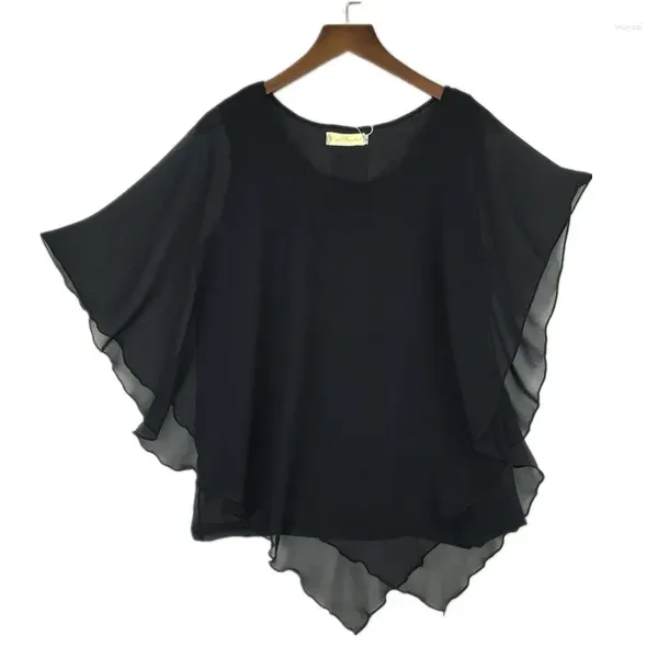 Blouses pour femmes Plus Fémininas Tops Blouse coréenne Summer Été Fonds Mode Chiffon Sexy Batwing Sleeve Blusas Bluse