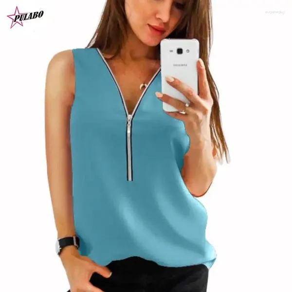 Blouses pour femmes Pulabo 5xl Femmes Summer mousseline de mousseline Cold V Collier Roll Up Long Manches Loose Blusa Feminina