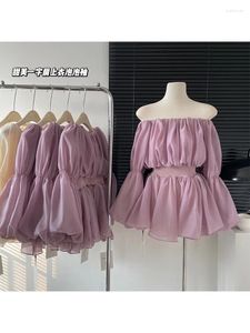 Blouses pour femmes chemises violettes et années 90 Y2k Vintage coréen Harajuku années 2000 mode élégante à manches longues Kawaii chemise vêtements automne