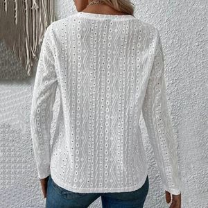 Chemisiers pour femmes coupe décontractée femmes Blouse col rond à la mode col rond manches longues décontracté hauts avec Chic pour Streetwear