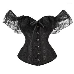 Chemisiers pour femmes Rétro Corset Tops Gothique Victorien Steampunk Lolita Chemises Sexy Hors Épaule Vintage Renaissance Médiévale Dentelle