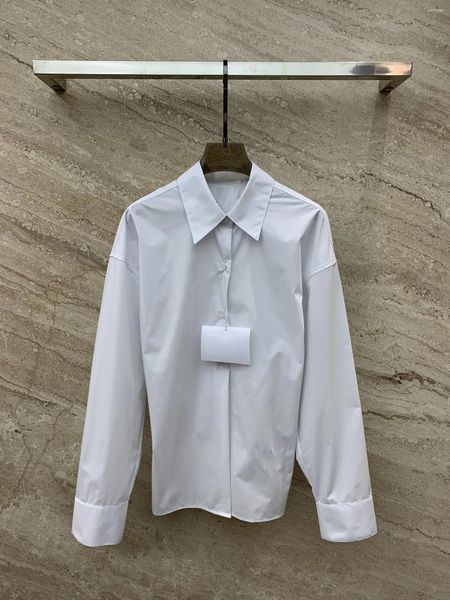 Blusas de mujer Camisa Bud con botones y corte entallado con ribetes de canalé