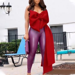 Blouses Femmes Sexy Crop Tops Pour Femmes Sans Bretelles Dos Nu Grand Arc Décorer Fermeture À Glissière Élégante Soirée Anniversaire Fête Événements Chemisier