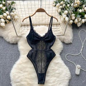 Women's Blouses Sexy Lace Camis Bodysuit Fashion One Piece Basic Sweet Women Solid Gothic Slim Streetwear Strapless Jumpsuit Ins