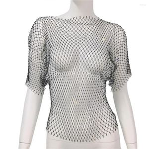 Chemisiers pour femmes Sexy Women Party Cover Up See-through Stage Performance Thin Cosplay Nightclub Top