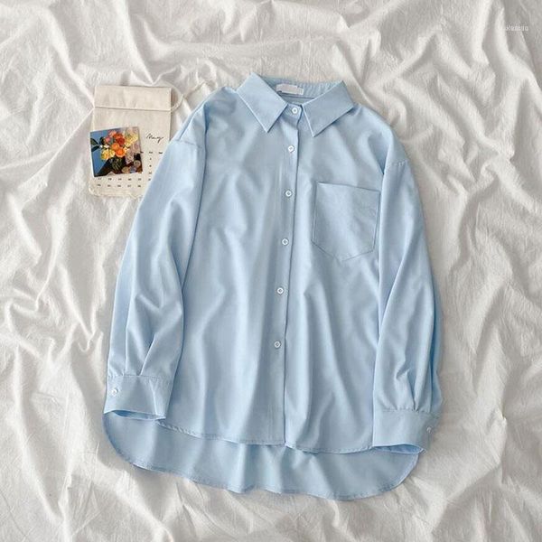 Blusas para mujer, camisas, túnica de algodón 2022 para mujer, Tops para mujer, camisa informal holgada de manga larga con botones para mujer