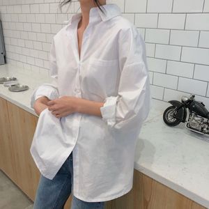 Blouses pour femmes Chemises 2022 Printemps et été Rétro Casual Style de mode coréenne Chemise blanche Design Sense Niche Lâche Haut à manches longues Quotidien