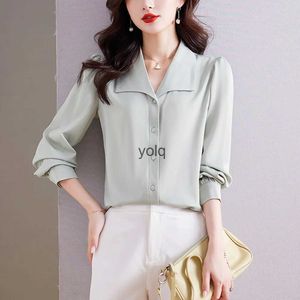 Vrouwen Blouses Shirts 2023 Nieuwe Herfst Mode Button Up Vrouwen Vintage Blouse Dame Lange Mouw Vrouwelijke Formele Basic Topsyolq