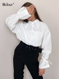 Blouses voor dames shirts bclout elegante veter witte shirts dames