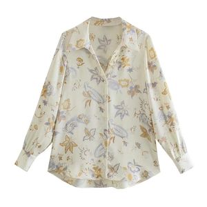 Blouses Femmes Chemises BLSQR Blouse d'impression florale Femmes Streetwear Mode Casual Chemise élégante Lady Vintage Chic Tops droits Femme