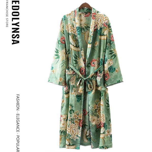 Chemisiers pour femmes Chemises Bohème Imprimé Summer Beach Wear Vêtements Long Kimono Cardigan Plus Size Coton Tunique Femmes Tops et Blouse Chemises A147 230808