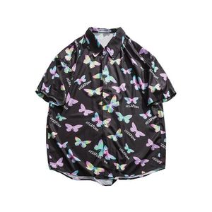 Blouzen voor dames shirts vlinder 3D printing unisex shirt vrouwen/mannen casual cool losse knop streetwear zomer Hawaiiaanse stijl extra grote top