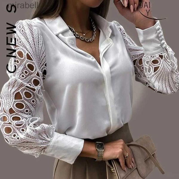 Blouses Femmes Chemises C.New S 2022 Chemise Femmes Simple Sexy Élégant Amis Chic Basique Doux Tops Femmes Rétro Tops Bureau Dame De Noël Dames Shirtse YQ240119