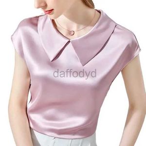 Chemises de chemisiers pour femmes Camisas de Mujer Shirt Elegant Ice Silk Shirt Plus taille artificielle Tops acétate Blouse Satin Collier Collier Blouse fille blanche 240411