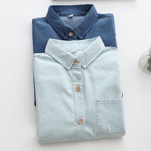 Chemisiers pour femmes Chemises Denim femmes Blouses chemises tunique femmes hauts et chemisier vêtements pour femmes à manches longues vêtements boutonné vers le bas vêtements d'extérieur OL Vintage 230317