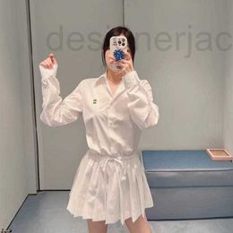 Chemisiers pour femmes chemises Designer 2023 été nouveau français à lacets taille blanc haute qualité luxe chemise robe QSF7