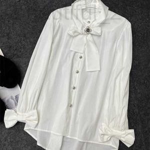 Chemises de chemisiers pour femmes Designer 24 au début du printemps nouveau produit Nanyou Temperment Girl Bow Couleur Couleur de coton pur tissu léger et respirant texture lxb6