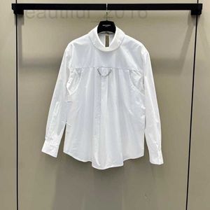 Women's Blouses Shirts Designer 24 lente/zomer nieuwe stijl gestapelde kraag onregelmatige vaste kleur shirt leeftijd vermindert temperament veelzijdige top F520