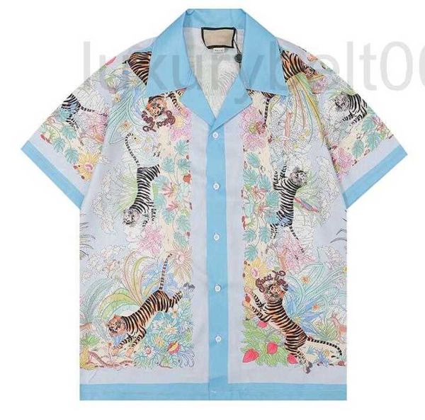 Blusas para mujer Camisas marca de diseñador para mujer camisa de lujo para hombre T lujo G letra impresa tigre solapa manga corta floral de gran tamaño M-3XL 4I6P
