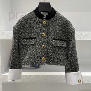 Blouses pour femmes Chemises designer Début du printemps nouveau tweed français petits vêtements équestres parfumés à la mode et polyvalent design thermique sens col montant court