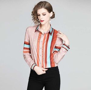 Damesblouses Overhemden Ontwerpermode Letterdruk voor vest met lange mouwen Knopen Casual merkoverhemd