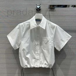 Damesblouses Overhemden Designer Luxurys Shirt met korte mouwen Meisjes Girdling Dames Zomer Witte borduurbrief Formele kleding SML JXN8