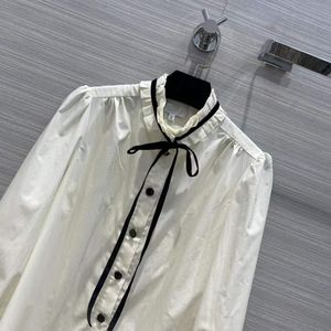 Blouses pour femmes chemises concepteur Milan piste nouvel automne à manches longues col montant marque même Style GD1E