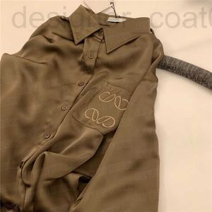 Blouses pour femmes Chemises Designer Satin Brodé Manteaux pour Femmes À Manches Longues Mode Cardigan Mince Respirant Tops EC4P