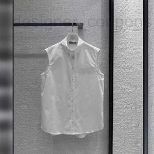 Women's Blouses Shirts Designer Temperament Reducerende leeftijd Sweet Girl -stijl losse en afslank borduurloos mouwloos wit shirt Vest comfortabele katoenen top PZXB