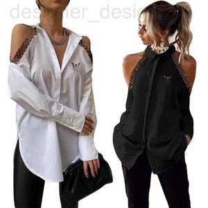 Chemisiers pour femmes Chemises Designer Femmes Printemps Imprimer Tops À Manches Longues Décontracté Hors Épaule Chemise Navire Libre C4X8