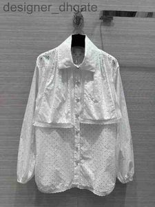 Blouses pour femmes Chemises DesignerMilan Runway Chemises 2023 Nouveau printemps été revers cou à manches longues imprimé chemisiers de créateurs marque même style femmes 0326-5 PAYJ