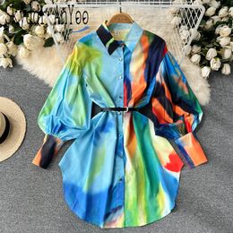 Damesblouses Overhemden Mode Damesblouses Blusas Bladerdeeg Lange mouw Damesoverhemdjurk Bedrukt Elegante blouses Tops Dameskleding Tunieken 230801