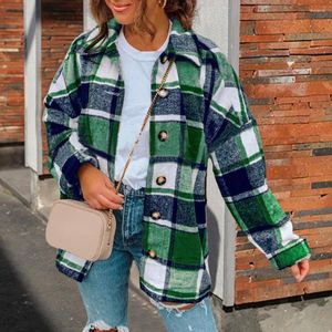 Blouses -shirts voor vrouwen voor vrouwen plaid met lange mouwen button up shirt collared tops en blouse 2022 herfst lente mode los casual zwart